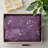 Lila Bienenreihen - Design 18 Seidenpapier (Geschenk)