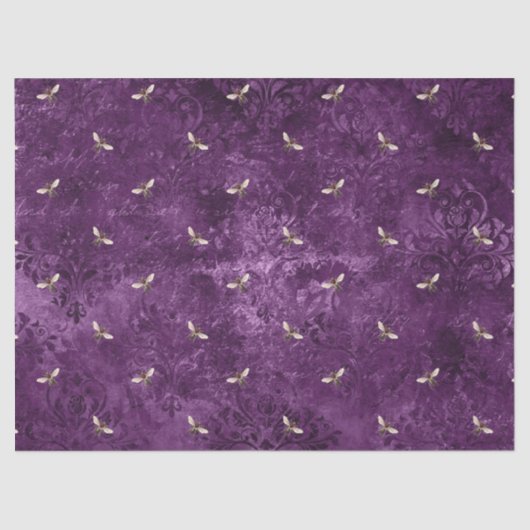 Lila Bienenreihen - Design 18 Seidenpapier (Vorderseite)