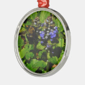 Lila Bienenvölker und Hummel Silbernes Ornament (Links)