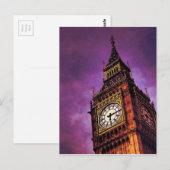 Lila Big Ben Postkarte (Vorne/Hinten)
