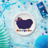 Lila Big Ram Chinesische Astrologie Zodiac P Plate Pappteller (Party)