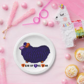 Lila Big Ram Chinesische Astrologie Zodiac P Plate Pappteller (Party)