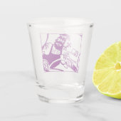 Lila Bikerglas Schnapsglas (Rückseite)