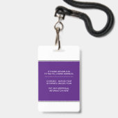 Lila Bildvorlage der Krankenschwester Caduceus Ausweis (Rückseite mit Lanyard)