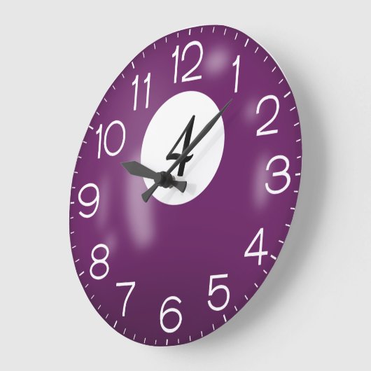 Lila Billiard #4 Ball Große Wanduhr (Winkel)
