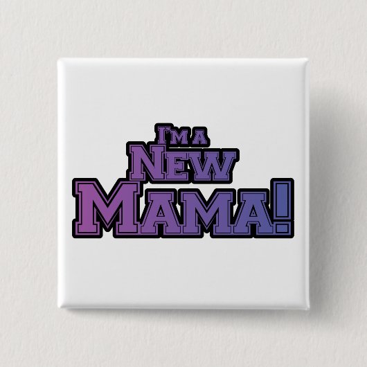 Lila bin ich ein New Mama Tshirts und Geschenke Button (Vorderseite)