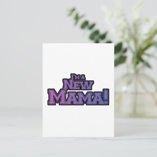 Lila bin ich ein New Mama Tshirts und Geschenke Postkarte (Stehend Vorderseite)