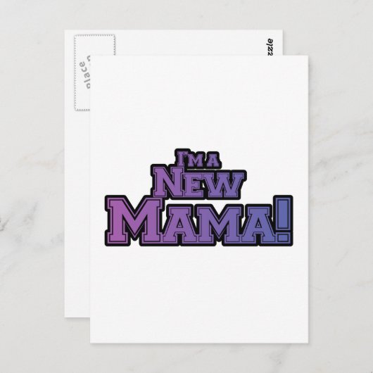 Lila bin ich ein New Mama Tshirts und Geschenke Postkarte (Vorne/Hinten)