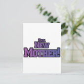 Lila bin ich eine neue Muttermutter-Hemden und Ges Postkarte (Stehend Vorderseite)