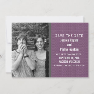 Lila Binärcode-Foto Save-the-Date-Einladung Einladung