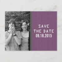 Lila binärer Code Foto Save the Date Postkarte
