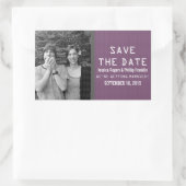 Lila Binärkode-Foto Save the Date Stickers (Tasche)