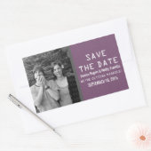 Lila Binärkode-Foto Save the Date Stickers (Umschlag)