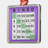 Lila BINGO-Karte | BINGO Lover's Geschenk Weihnach Ornament Aus Metall (Links)
