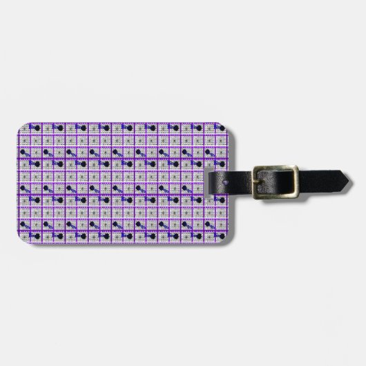 Lila Bingokarte Gepäckanhänger (Vorderseite horizontal)