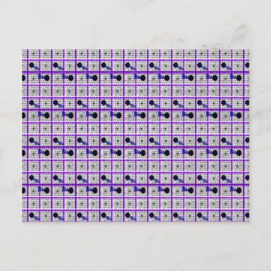 Lila Bingokarte Postkarte (Vorderseite)