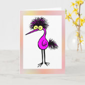 Lila Bird Karte (Gelbe Blume)
