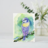 Lila Bird Postkarte (Stehend Vorderseite)