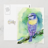 Lila Bird Postkarte (Vorne/Hinten)