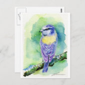 Lila Bird Postkarte (Vorne/Hinten)