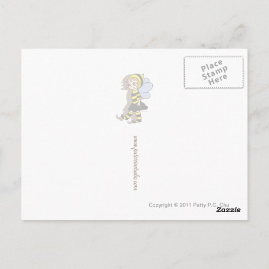 Lila Bird Postkarte (Rückseite)