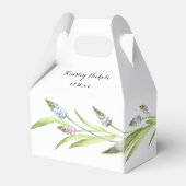 Lila Birdhouse Lavender Stems Babydusche Geschenkschachtel (Rückseite)