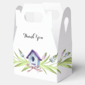 Lila Birdhouse Lavender Stems Babydusche Geschenkschachtel (Geöffnet)