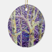 Lila Birkenbäume Keramik Ornament (Links)