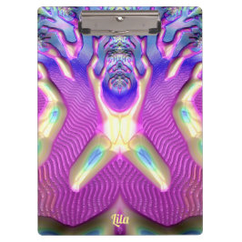 LILA ~ BIZARRE 3D! ~ Blue Yellow Pink original ~ Klemmbrett