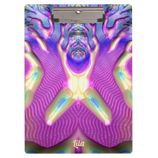 LILA ~ BIZARRE 3D! ~ Blue Yellow Pink original ~ Klemmbrett