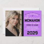 Lila & Black Abschluss 2 Foto Ankündigung (Vorderseite)