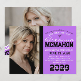 Lila & Black Abschluss 2 Foto Ankündigung