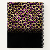 Lila Black and Gold Glam Leopard Ombre Sketch Notizblock (Rückseite)