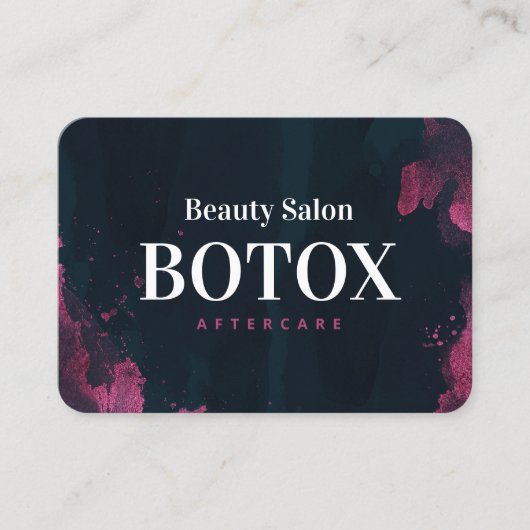 Lila Black Botox Aftercare Business Card Visitenkarte (Vorderseite)