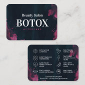 Lila Black Botox Aftercare Business Card Visitenkarte (Vorne/Hinten)