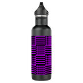 Lila & Black Buffalo Kariert & Streifen | Edelstahlflasche (Rechts)