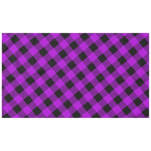 Lila & Black Buffalo Karierter Karo | Tischdecke (Vorderseite (Horizontal))