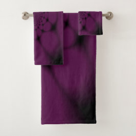 Lila Black Butterfly Petal Badhandtuch Set