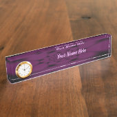 Lila Black Butterfly Petal Namensplakette (Seite)