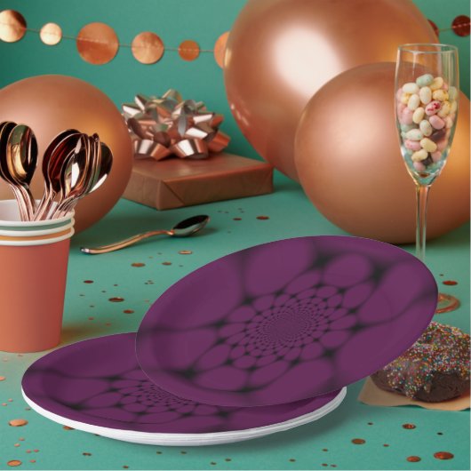 Lila Black Butterfly Petal Pappteller (Multi)