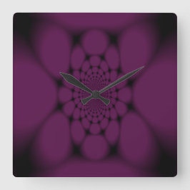 Lila Black Butterfly Petal Quadratische Wanduhr