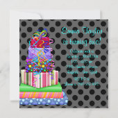 Lila Black Cake präsentiert Girls 2. Geburtstag Einladung (Rückseite)