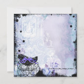 Lila Black Carriage Baby Shower Einladung (Rückseite)