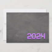 Lila Black Chalkboard Abschluss Danke Karte (Rückseite)