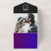 Lila Black Chic Jewel Tone Wedding All In One Einladung (Außenbereich)