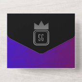 Lila Black Chic Jewel Tone Wedding All In One Einladung (Rückseite)