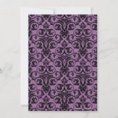 Lila Black Damask Abschluss Einladung (Rückseite)