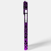 LILA BLACK DAMASK GEMSTONE MONOGRAMM Case-Mate iPhone HÜLLE (Rückseite / Links)