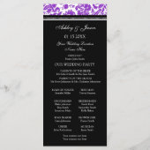 Lila Black Damask Hochzeitsprogramm Programm (Rückseite)