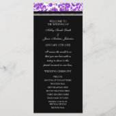 Lila Black Damask Hochzeitsprogramm Programm (Vorderseite)